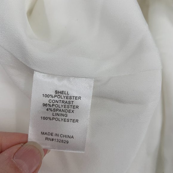 Lovers + Friends Day keeper midi dress white chiffon ruffle swiss polka dot XS - Picture 7 of 9